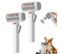 2026 2-in-1 Pet Self-Detangling & Grooming Comb, 16cm Dual-mode Dog Grooming Comb, Self Cleaning Pet Undercoat Comb with Release Button, Stainless Steel Metal Teeth Tool for Dogs and Cats (2PCS)