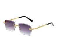 2026 2023 neue Polygon Randlose Sonnenbrille Frauen Retro Schlange Dekoration Klare Brillen M?nner Sonnenbrille UV400, Grauverlauf, Talla única