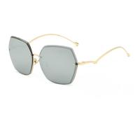 2026 2024 Neue Halbrahmen-Sonnenbrille aus Metall mit Schnittkante, modische Herren- und Damen-Sonnenbrille mit Farbverlauf und Anti-UV-Schutz, A1, Talla única