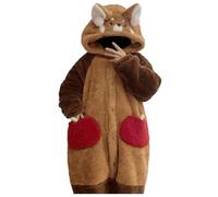 2026 2024 Nuevo pijama de invierno de terciopelo coral de dibujos animados lindos para mujer, camisón grueso, se puede usar fuera de casa, café, L