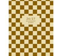 2026-2027 Academic Diary: Calming Beige & Brown Checkerboard | Week & Month to View + Calendar, To-Do List, Term Timetable Planner, UK Bank Holidays