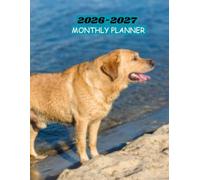 2026-2027 GOLDEN RETRIEVER MONTHLY PLANNER-TWO YEAR AGENDA: This has CONTACT, BIRTHDAY LOG, TO-DO LIST,
