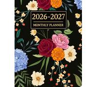 2026-2027 Monthly Planner: large print | Two Year Calendar Book 8.5x11 With Holidays | flower Cover Design