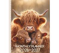 2026-2027 Monthly Planner with Highland Cow Cover: Two-Year Organizer with Quotes, Monthly Calendar, Notes & Finance Tracker (January 2026 - December 2027)