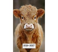 2026-2027 Pocket Calendar: 2 Years Monthly Planner From January 2025 To December 2026 for Purse | Highland Cow Themed
