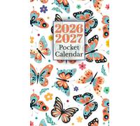 2026-2027 pocket Calendar for Purse: 2 Year Monthly Planner from January 26 to December 27 with Butterfly Cover