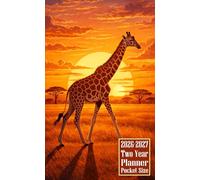 2026-2027 Two Year Planner Pocket Size: Giraffe Animal Themed Cover 2 Page Spreads With Monthly Calendar Grids 24 Months Organizer Notes
