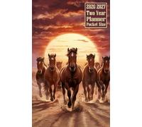 2026-2027 Two Year Planner Pocket Size: Horse Themed Cover 2 Page Spreads With Monthly Calendar Grids 24 Months Organizer Notes
