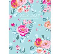 2026-2027 Weekly and Monthly Academic Planner: From July 2026 to June 2927 - Retro Floral Design On Mint Background