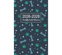 2026-2028 Monthly Pocket Planner: 3 Years from January 2026 to December 2028 with Compact Schedule Organizer featuring Federal Holidays and 36-Month ... in Cute Paw and Bone Pattern Cover for Purse