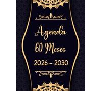2026-2030 Agenda 60 Meses: Planificador Mensual 2026 2030 | 5 Años del 01/01/2026 al 31/12/2030 | 2 Páginas = 1 Mes | Días Festivos | Formato largo A4 | 160 Páginas