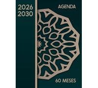 2026-2030 Agenda 60 Meses: Planificador Mensual 2026 2030 | 5 Años del 01/01/2026 al 31/12/2030 | 2 Páginas = 1 Mes | Días Festivos | Formato largo 20.96 x 27.94 cm | 160 Páginas