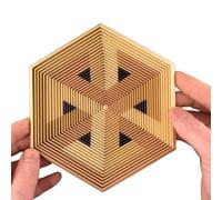 2026 3D Printed Hexagon Twist Illusion Fidget Toy, 5.35x6.18x0.39in, Hypnotic Desk & Pocket Fidget for Adults & Teens (Golden)