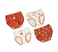 2026 4 piezas de ropa interior para niñas con estampado lindo braguitas pantalones cortos pantalones, rojo, 5-6 años