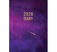 2026 A4 Page A Day: One Page Per Day Daily Diary Planner & Organizer for 365 Days, dated from Jan 2026 to Dec 2026, Fully Lined Journal Notebook with Calendars, To-Do List and Notes | Purple Galaxy