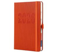 2026 A5 Planner Calendar (5.6"x8.3"), Goal Setting Daily Monthly Notebook with Tabs, Weekly Planner Notebook, Thick Paper Organizer for Busy Families, Home, School & Office (Orange)