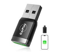 【2026 actualizado】 Mini Adaptador CarPlay inalámbrico, Bluetooth V5.3 conexión Estable, Wi-Fi 6 de Doble Banda de Alta Velocidad, USB C/A, Memoria CarPlay para Apple iPhone iOS 10+