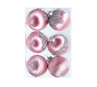 2026 Adornos navideños de hilo de seda, 6 unidades, bolas de lentejuelas de 6 cm grandes con ganchos para Navidad, bodas, fiestas, coronas navideñas DIY. (17,5 x 11,6 x 6 cm)