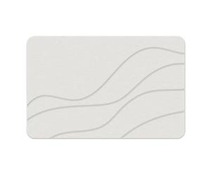 2026 Alfombra de baño de piedra tierra de diatomeas de secado rápido, alfombra absorbente de agua, ducha exterior, material de piedra de diatomita (beis, 60 x 40 cm)
