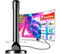 2026 Antena de TV Interior Actualizada, Compatible con Smart TV 4K/1080P, Base Magnética Firme y Cable de 5 m, Capta Canales TDT Locales y Nacionales