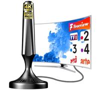 2026 Antena de TV Interior con Base Magnética - Antena TDT Digital DVB-T2 sin Amplificador - Cable coaxial 5M - Compatible 4K HD Smart TV, Freeview, Televisores con sintonizador TNT