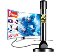 2026 Antena de TV Interior TNT HD VHF/UHF, Recepción Digital 360° Largo Alcance, DVB-T/T2 para Smart TV 4K UHD Full HD 1080p, Base Magnética, Cable Coaxial 5 m