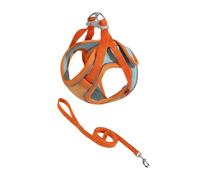 2026 Arnés ajustable para gatos con chaleco de malla a prueba de roturas tiras reflectantes para paseos seguros al aire libre (naranja, 25-29 cm)