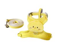 2026 Arnés Correa sin tirones Chaleco Ajustable Gato Arneses Arnés a prueba de fuga para Entrenamiento Running (Amarillo, B)