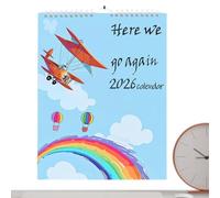 2026 Arte Calendario de Pared,Divertido Calendario Motivacional Para Sala De Estar | Decoración Humorística De La Habitación Motivación Diaria Para El Lugar De Trabajo Apartamento Dormitorio