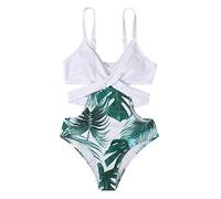 2026 Bañador Bikini Mujer Amazon Espagne Traje de baño Bikini Verano una Pieza Femenino conciso Sexy Conjunto Tankinis (White, L)