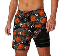 2026 Bañador con bolsillos con cremallera, pantalones cortos de playa ligeros para surfear natación, gris, 3XL