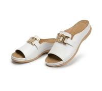 2026 Beach Slides Footwear Orthopedic Slides For Women With Arch Support Fashion Comfort Metal Straps Sandals Ladies Orthotic Slip On Sandals Casual Daily Wear Shoes (White,40.5)