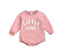 2026 Bebé Niños Niñas Manga Larga Bordar Recién Nacido Sudadera Monos Body para Pequeña Princesa (Red, 6-12 Months)