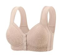 2026 BH Damen bequemer, großer, dünner, hängender BrustRücken ohne Bügel, der die Brust an den Seiten schön kaschiert Ihr einen schönen, glänzende Rücken verleiht - ganz ohne Bügel., caqui, 46