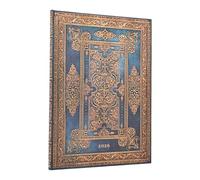2026 Blue Luxe (Luxe Design) Grande 12-month Vertical Hardcover Flexi Dayplanner 2026 (Elastic Band Closure)
