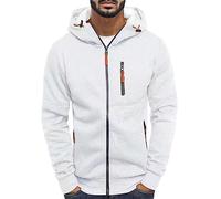 2026 - Blusa de invierno para hombre Slim Casual Solid Soft Top Coat Manga Larga Sudadera con Capucha Top Chaquetas Industrial Sudadera Hombre, Blanco, M