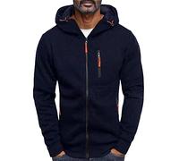 2026 - Blusa de invierno para hombre Slim Casual Solid Soft Top Coat Manga Larga Sudadera con Capucha Top Chaquetas Industrial Sudadera Hombre, marine, XXL