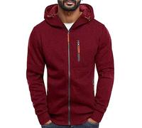 2026 - Blusa de invierno para hombre Slim Casual Solid Soft Top Coat Manga Larga Sudadera con Capucha Top Chaquetas Industrial Sudadera Hombre, rojo, XL