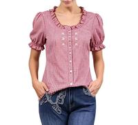 2026 Blusa Elegante para Mujer Verano Zerado Blusa Manga Corta Escote Estilo Medieval para Mujer Primavera Verano Oficina Decoración Encaje (Red, L)