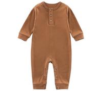 2026 Body de Manga Larga para bebé Ideal para Gatear y Explorar Conjunto Unisex Primavera y otoño Diseñado para recién Nacidos hasta los 12 Meses de Edad (Brown, 3-6 Months)