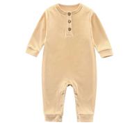 2026 Body de Manga Larga para bebé Ideal para Gatear y Explorar Conjunto Unisex Primavera y otoño Diseñado para recién Nacidos hasta los 12 Meses de Edad (Khaki, 0-3 Months)