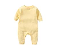 2026 Body Manga Larga con Broches para Bebé Ropa de Juego y Cómoda para Uso Diario Infantil (Yellow, 3-6 Months)