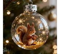 2026 - Bolas de cristal 3D de vida salvaje, decoración de Navidad de animales 3D vívidos, bolas de Navidad de plástico transparente de 2.75 pulgadas, esferas de adornos de Navidad de vida forestal