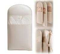 2026 Bolsa para Ropa Colgante Autocomprimible que Ahorra Espacio, Organizadores de Armario que Ahorran Espacio, Space Saving Hanging Garment Bag with Self Compression Zippe (Beige, L)