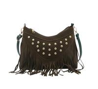 2026 -Bolso bandolera, bandolera con flecos para uso diario, Verde militar., 26cmX6.5cmX19cm, Mochilas rucksack