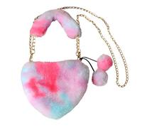 2026 bolso de mujer melocotón corazón bolsa mujer cadena bandolera felpa un hombro bolsa de lana felpa corazón forma almohada caliente para niñas, Rosa intenso., Einheitsgröße, Mochilas daypack