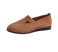 2026 Bonitas bailarinas para mujer, zapatos planos medievales de verano para niñas, cómodos zapatos de terciopelo, zapatos tradicionales de ancho alto, elegantes zapatos de gimnasia. (Brown, 41)