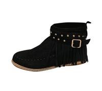 2026 - Botas de agua de gamuza para mujer, para otoño e invierno, fáciles de limpiar, para clima frío, viajes, oficina, impermeables, para mujer, tobilleras cortas y lluvias, Black, 37.5 EU