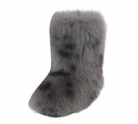 2026 Botas de invierno de piel sintética de caña media cálidas para caminar y caminar, gris, 39 EU