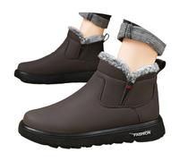 2026 Botas de invierno para hombre con aislamiento térmico, botas de nieve para senderismo al aire libre para uso diario, suela cómoda y suave, marrón, 40 EU